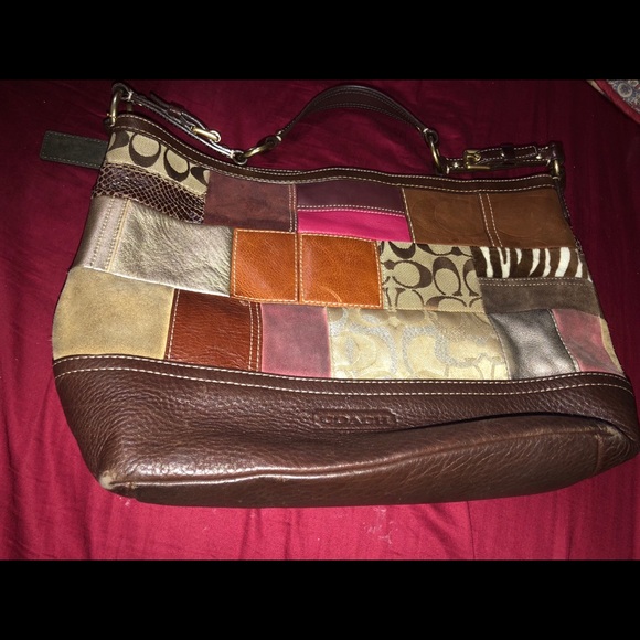 Coach Holiday Leather/Suede Hobo Tote - Picture 1 of 5